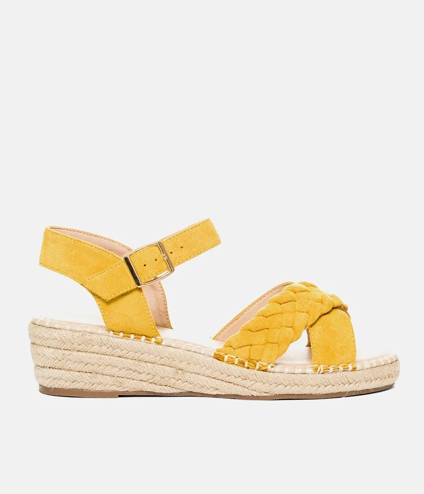Stylish Sunshine Suedette Midi Wedges
