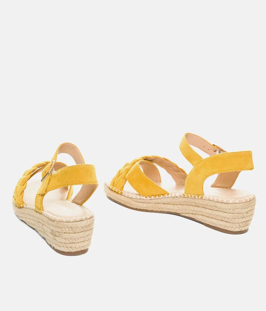 Stylish Sunshine Suedette Midi Wedges
