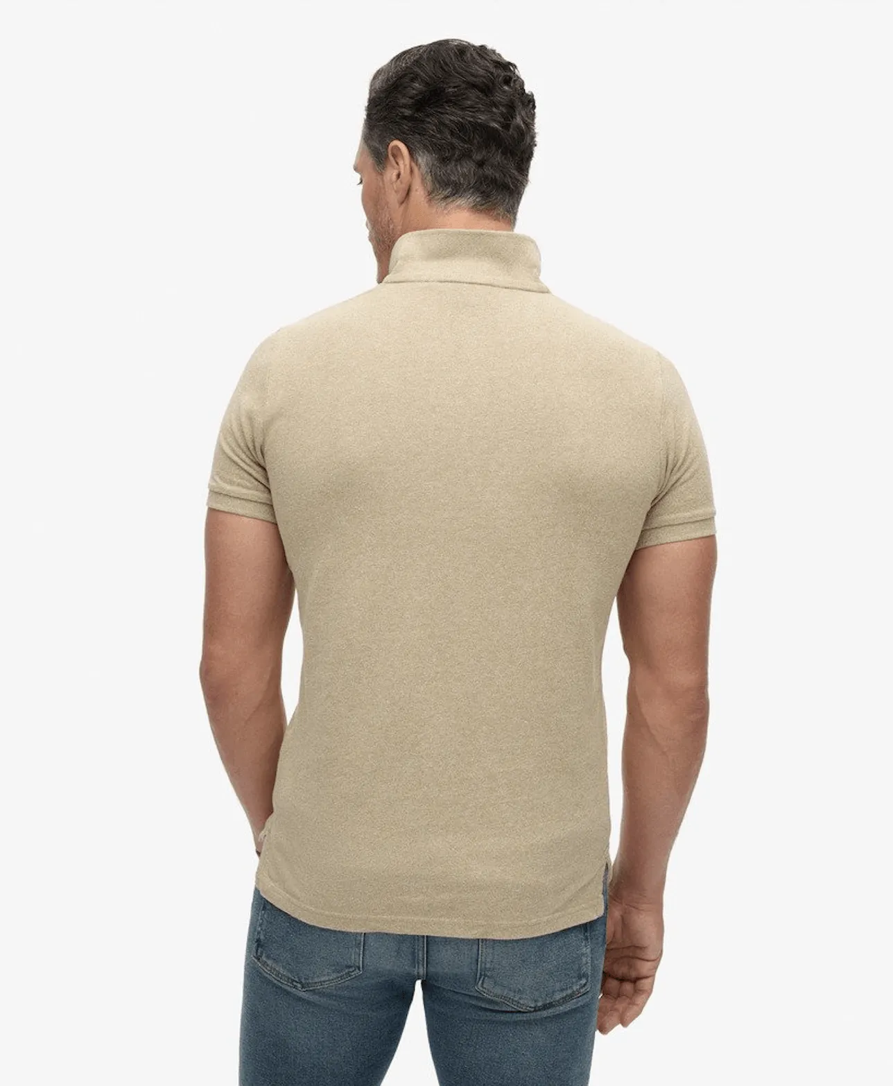 SUPERDRY Classic Pique Polo - Tan Brown Fleck Marle