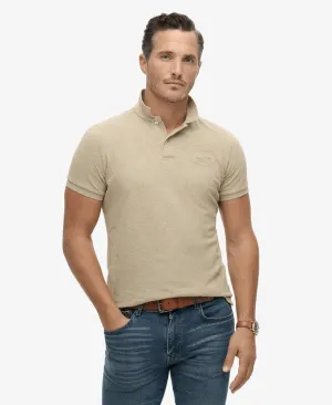 SUPERDRY Classic Pique Polo - Tan Brown Fleck Marle