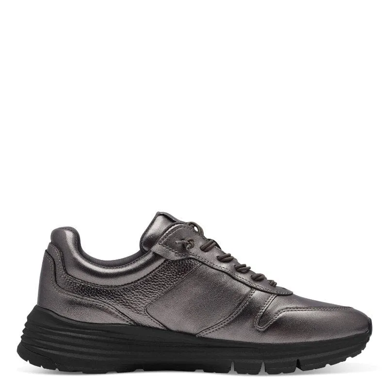 Tamaris Womens Pewter Fashion Trainer 1-23730-41