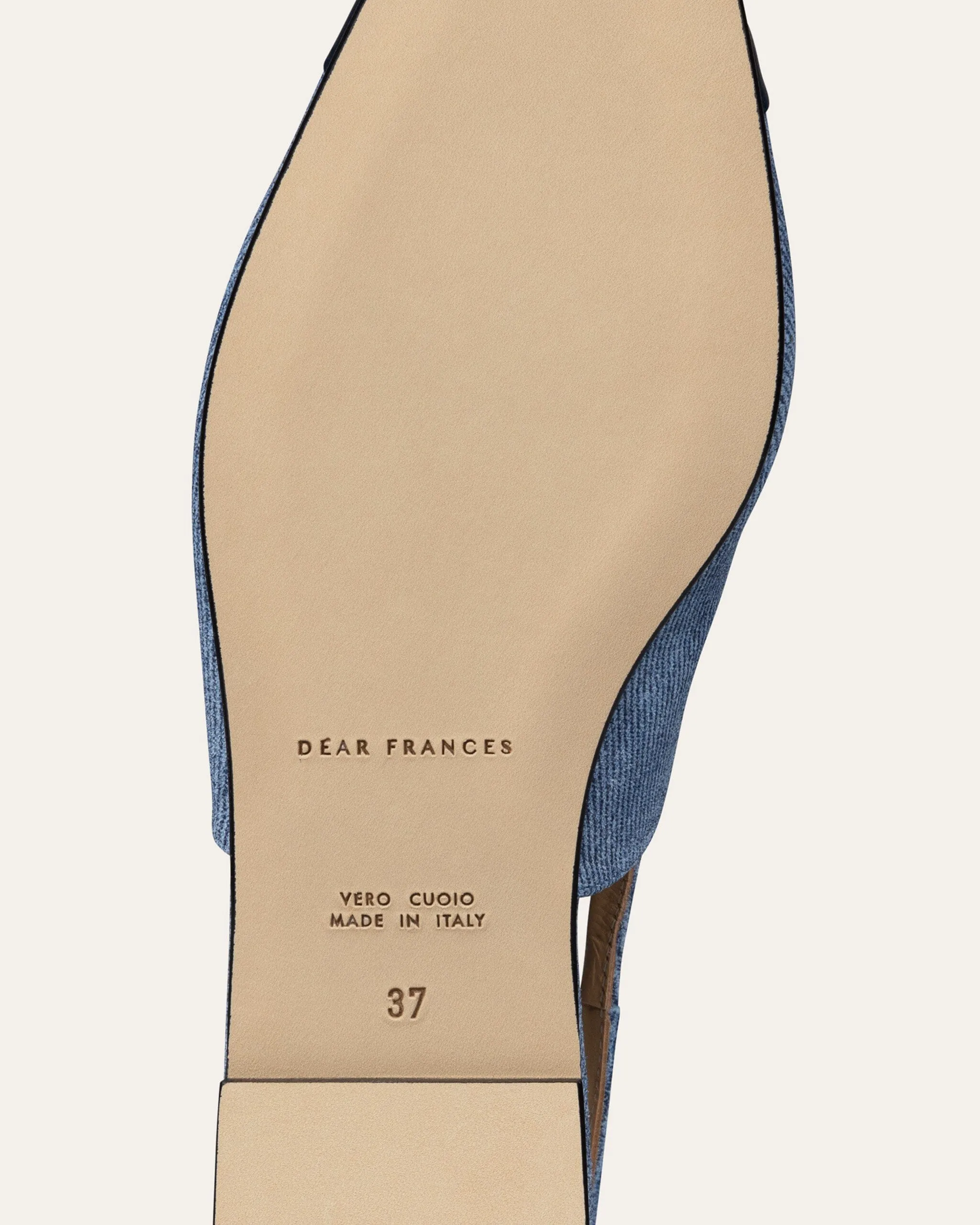 Tia Flats, Denim Leather