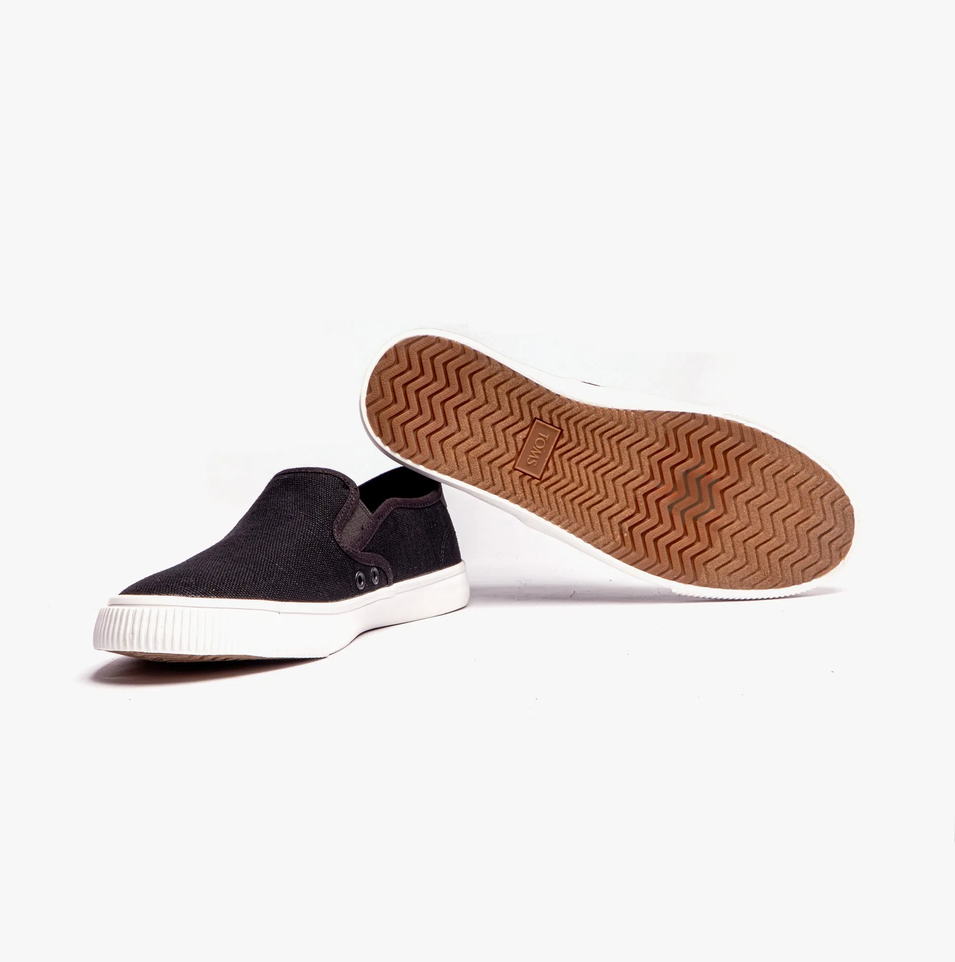 TOMS BAJA Mens Slip On Canvas Shoes Black