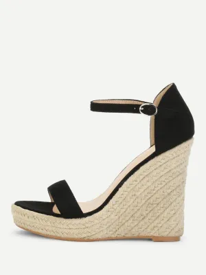 Two Part Espadrille Wedge Sandals