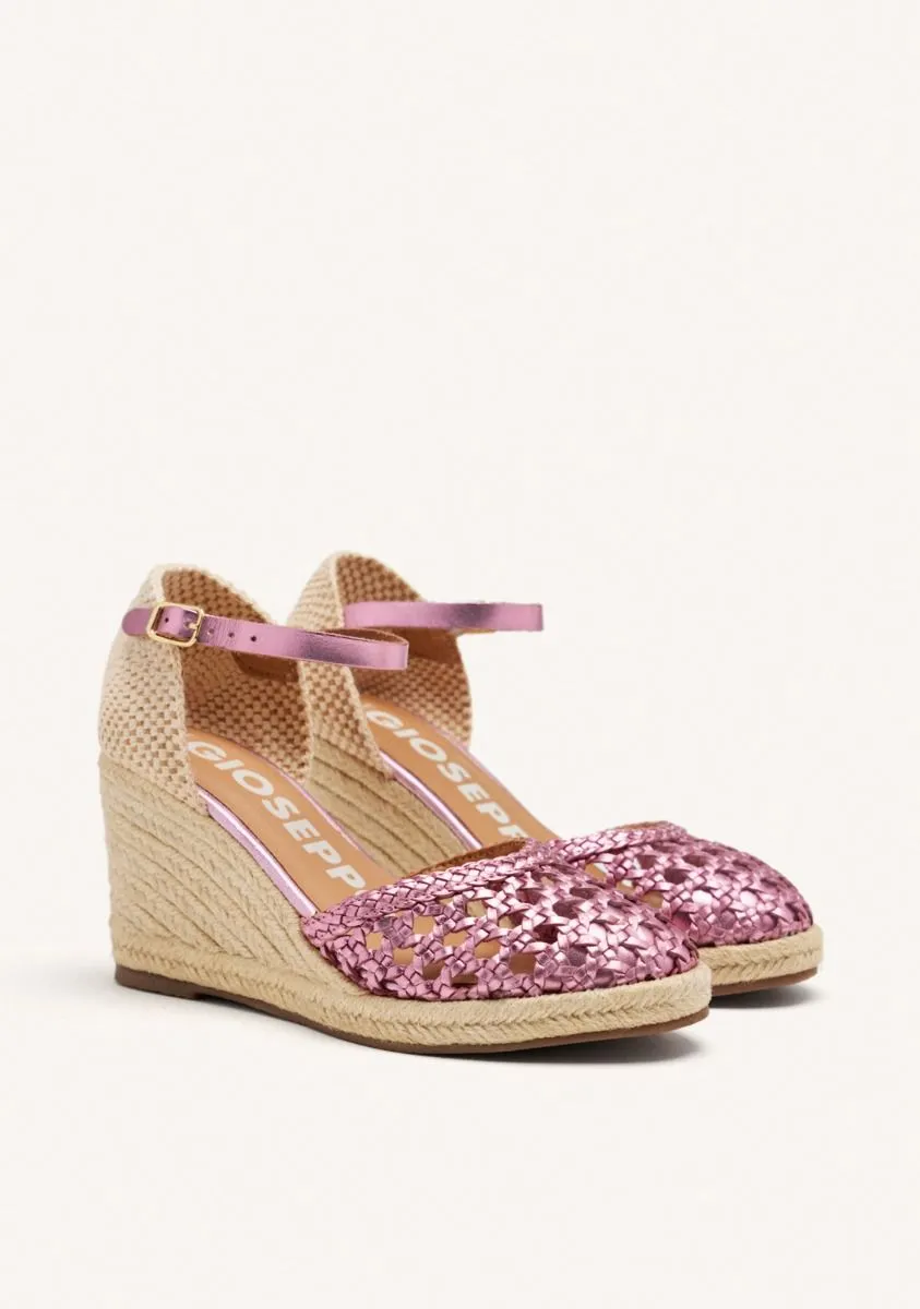 ULTRA CHIC PINK BRAIDED LEATHER ESPARDILLES