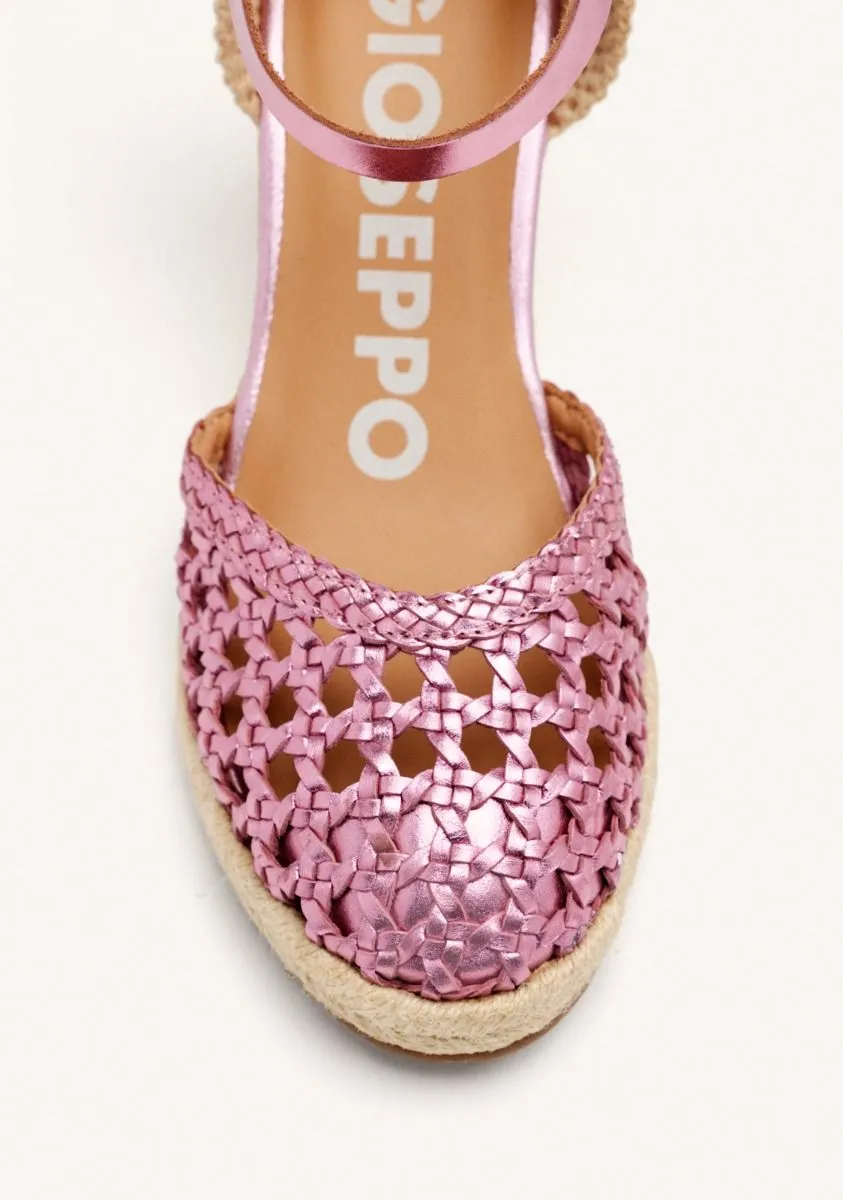 ULTRA CHIC PINK BRAIDED LEATHER ESPARDILLES