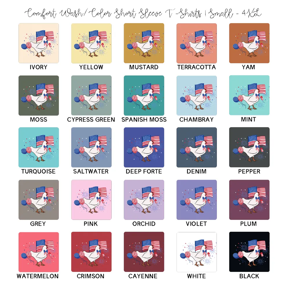 USA Chicken ComfortWash/ComfortColor T-Shirt (S-4XL) - Multiple Colors!