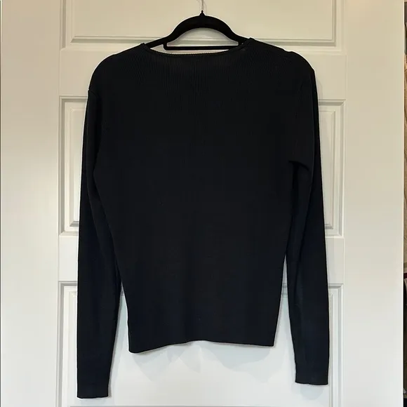 Vintage Lauren Ralph Lauren 100% Silk Black Cardigan with Gold Buttons