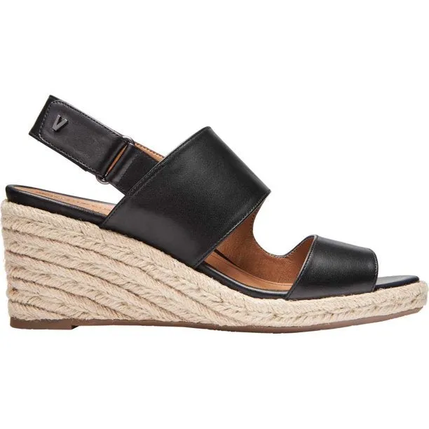 Vionic Women's Brooke Slingback Espadrille Wedge Sandals Black 10 M
