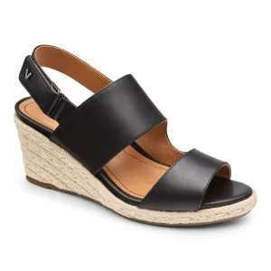 Vionic Women's Brooke Slingback Espadrille Wedge Sandals Black 10 M