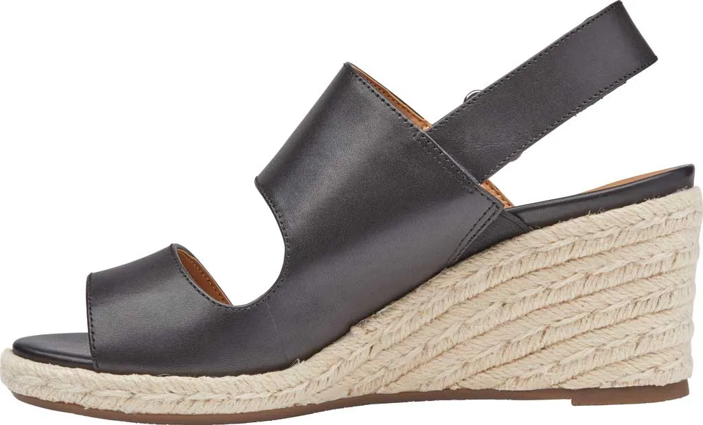 Vionic Women's Brooke Slingback Espadrille Wedge Sandals Black 10 M
