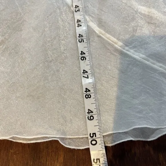 Vtg Victoria Secret Slip Dress Size Medium Chiffon Fairy Bridal Sheer Embroidery
