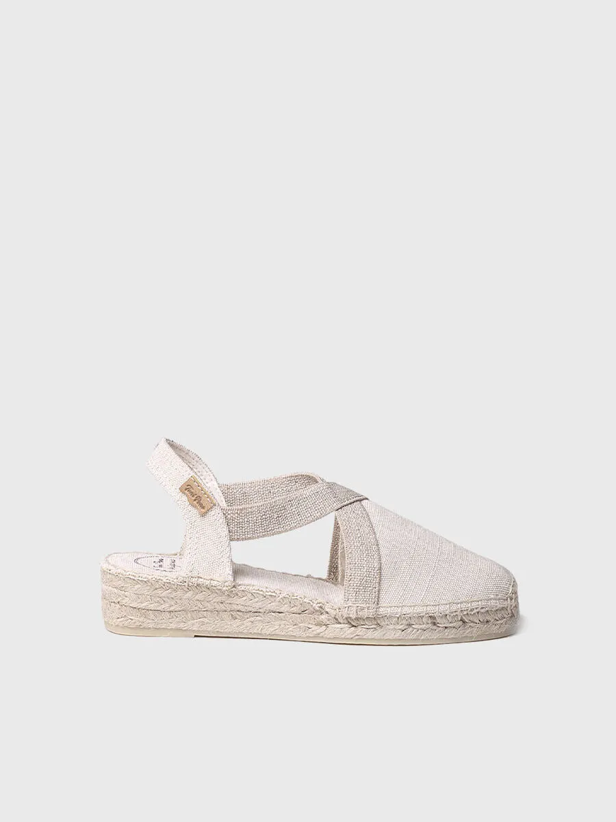 Women's flat vegan espadrilles in cotton fabric - VERDI-V