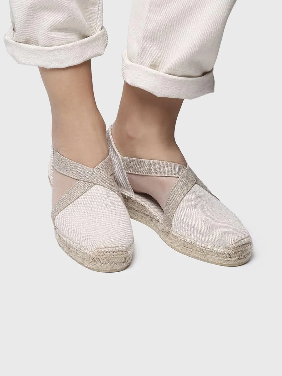 Women's flat vegan espadrilles in cotton fabric - VERDI-V