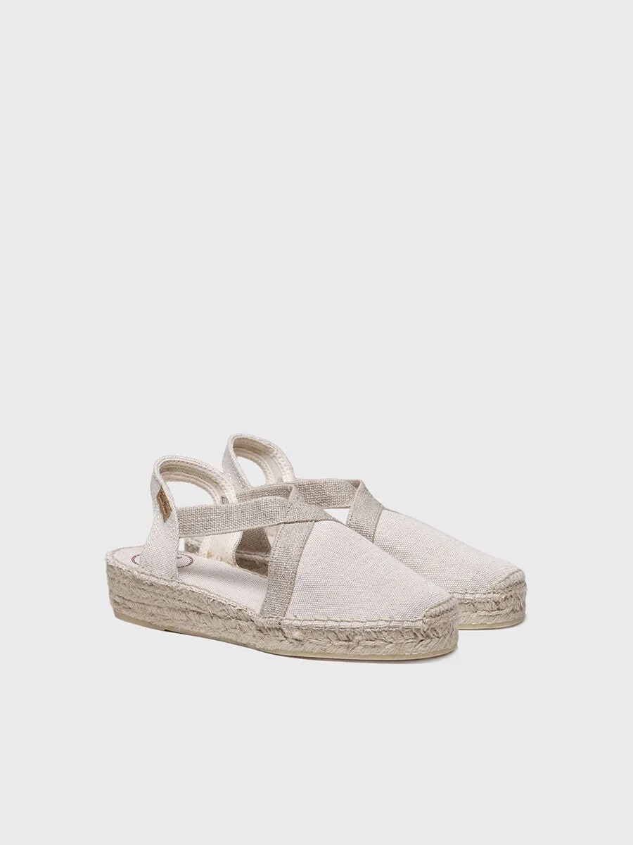 Women's flat vegan espadrilles in cotton fabric - VERDI-V