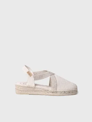 Women's flat vegan espadrilles in cotton fabric - VERDI-V